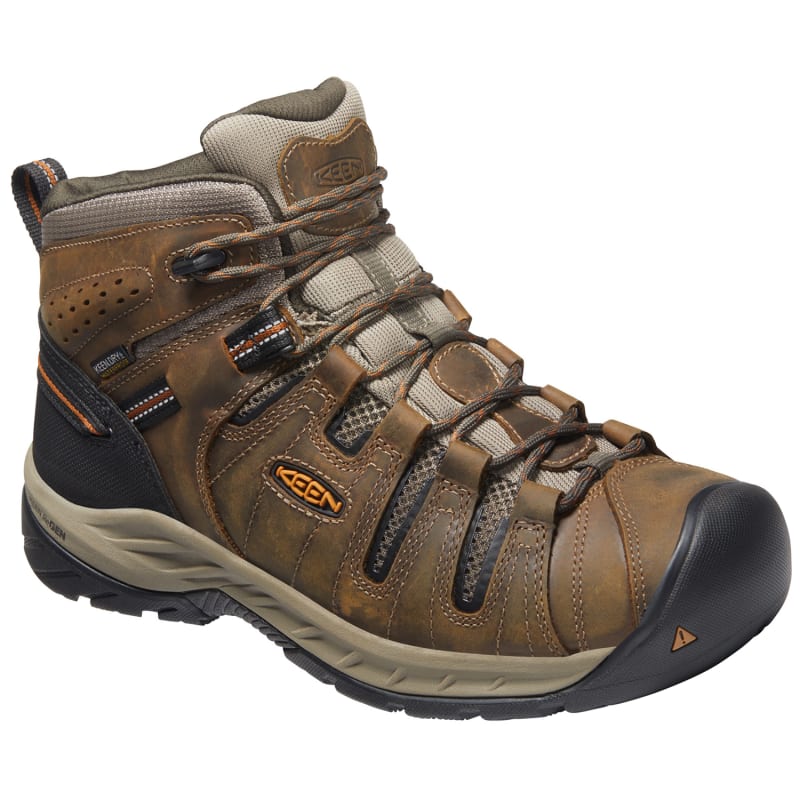 Men s Olive Brindle Flint II Mid Steel Toe Shoes by KEEN Utility