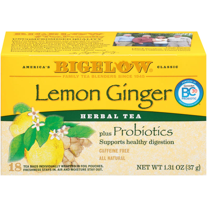 Lemon Ginger Plus Probiotics Herbal Tea Bags - 18 pk by Bigelow at