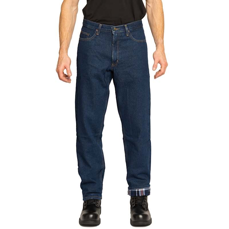 Men s Dark Wash Flannel Lined Jeans