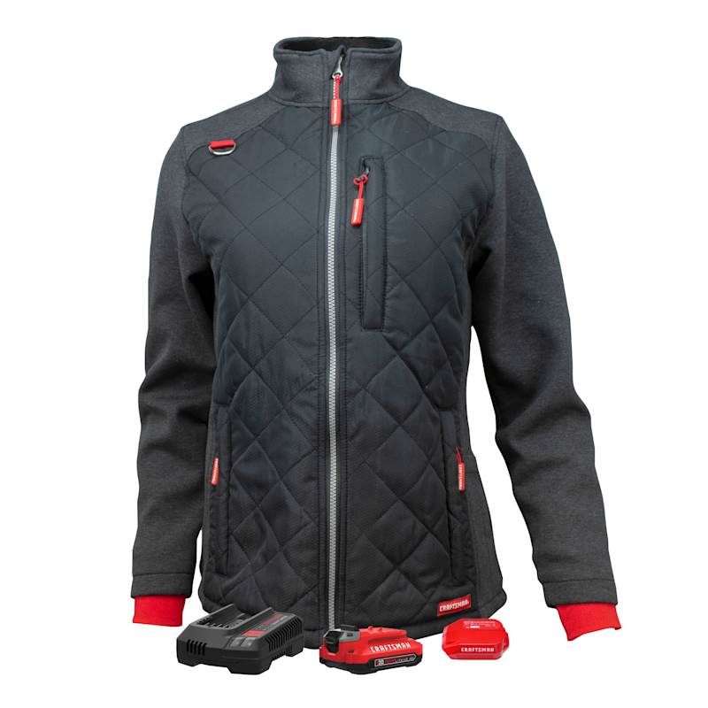 Women s Gray Kitted Hybrid Heated Jacket by CRAFTSMAN at Fleet Farm