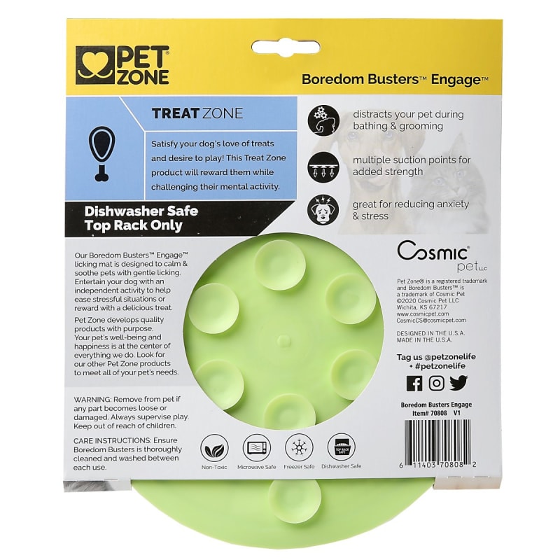 Pet Zone Boredom Busterz Engage Licking Mat Green