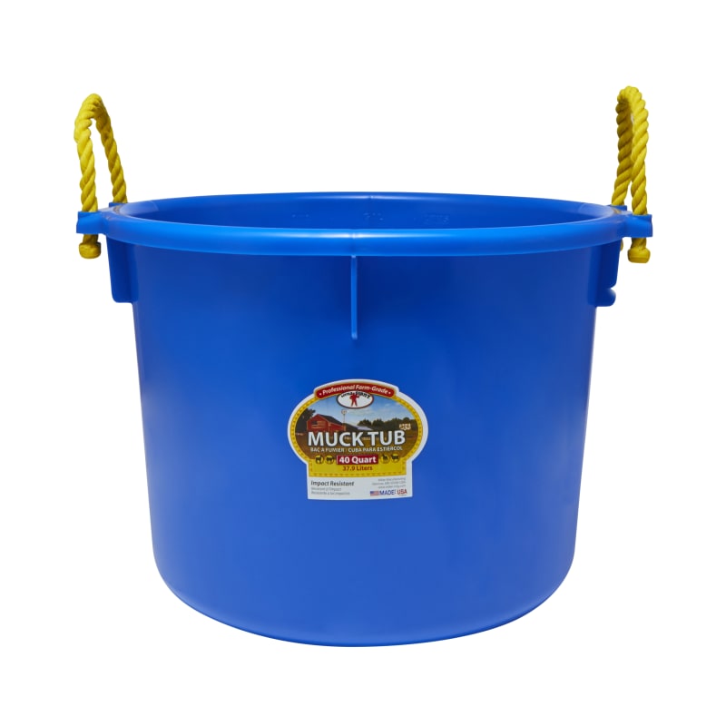 40-qt Plastic Muck Bucket with Rope Handles in Red - Buckets