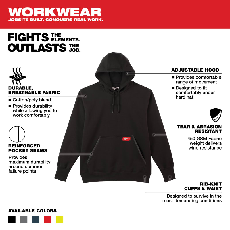 Heavy duty black hoodie sales