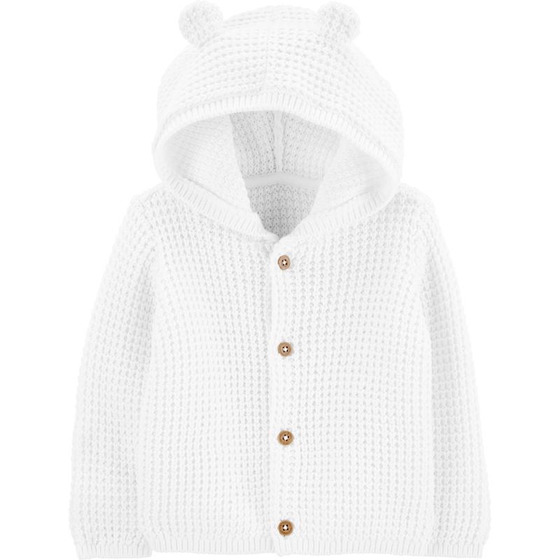White hooded cardigan sweater outlet