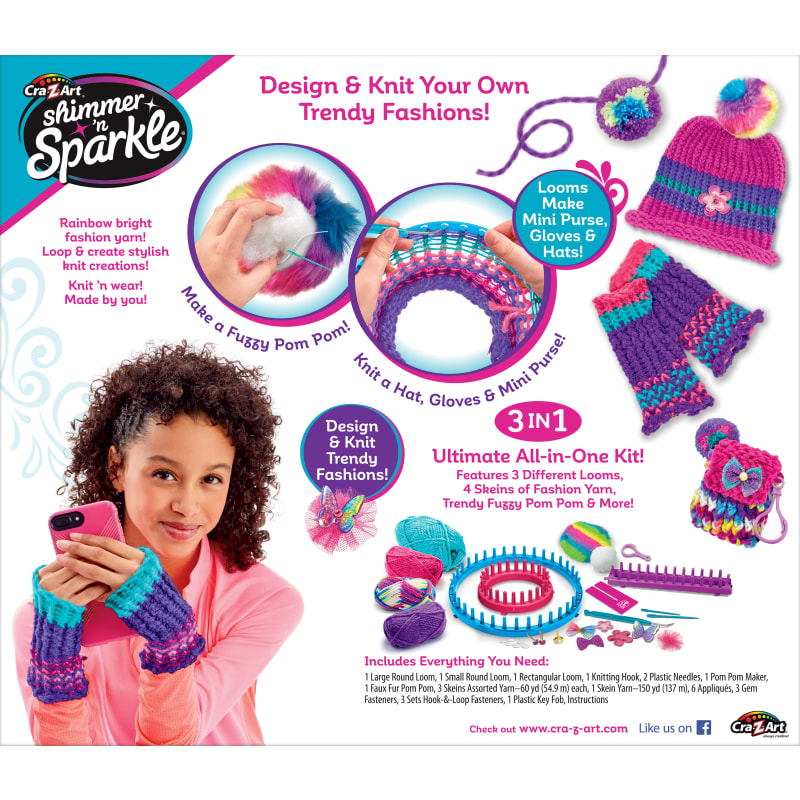 Cra-Z-Art Shimmer 'n Sparkle 5-in-1 Ultimate Knitting Station