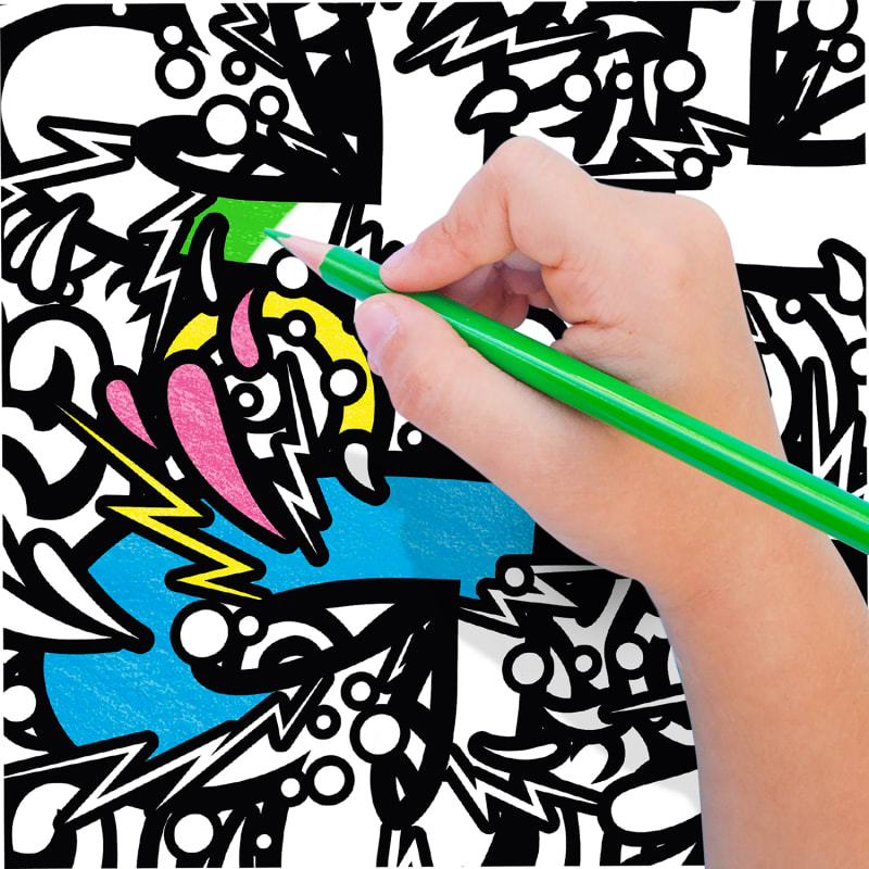 Cra-Z-Art Timeless Creations Adult Neon Graffiti Coloring Set, Beginner,  Ages 6 and up 