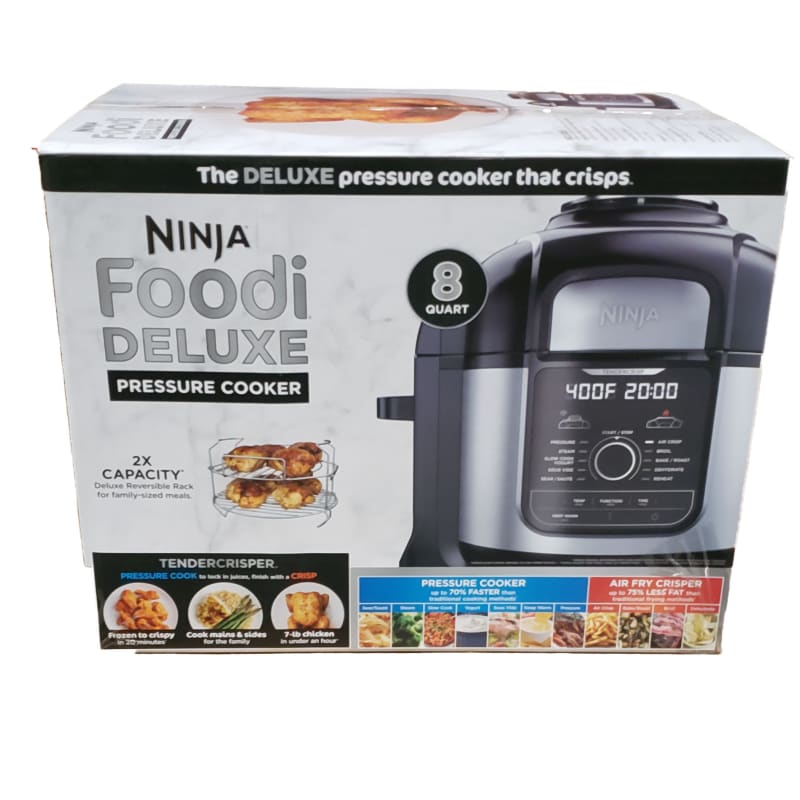 Foodi Black Chrome 8 qt 9 in 1 Deluxe Pressure Cooker by Ninja at