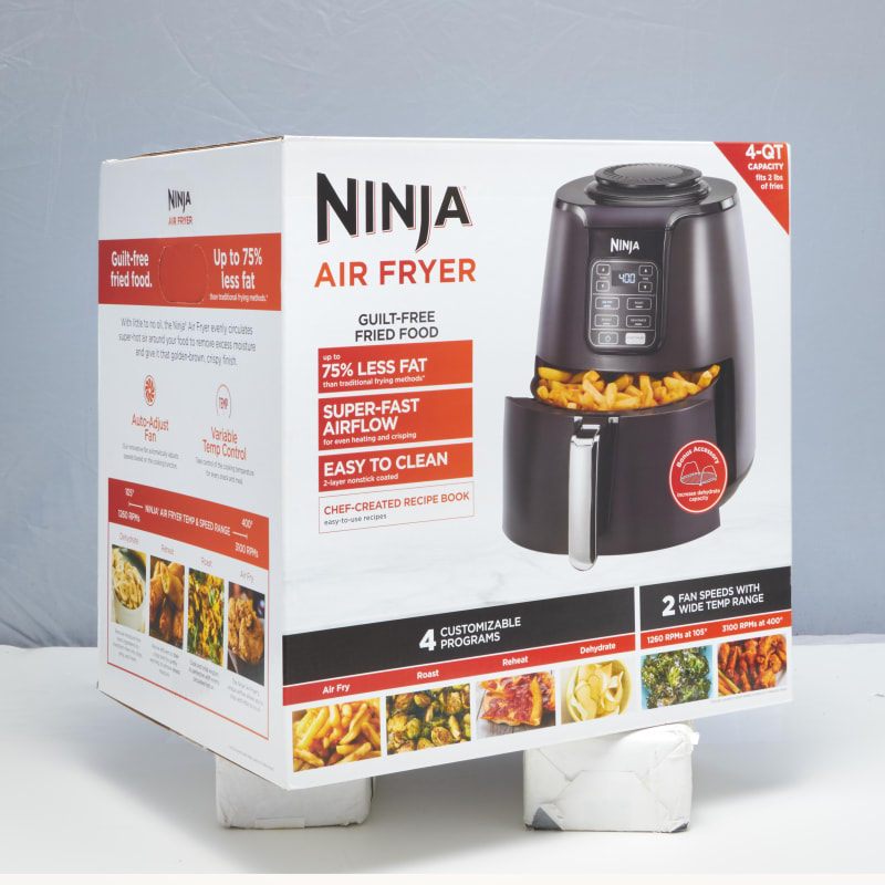 NINJA AF101 4 Qt. Electric Black Air Fryer with Recipe Book