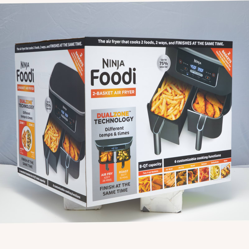 Ninja Foodi Air Fryer Two Basket 6-in-1 8-Qt Black New Open Box