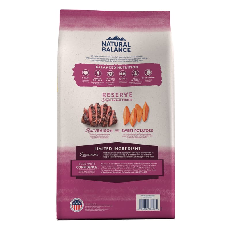 Adult Grain Free L.I.D. Limited Ingredient Diets Sweet Potato Venison Dry Dog Food by Natural Balance at Fleet Farm
