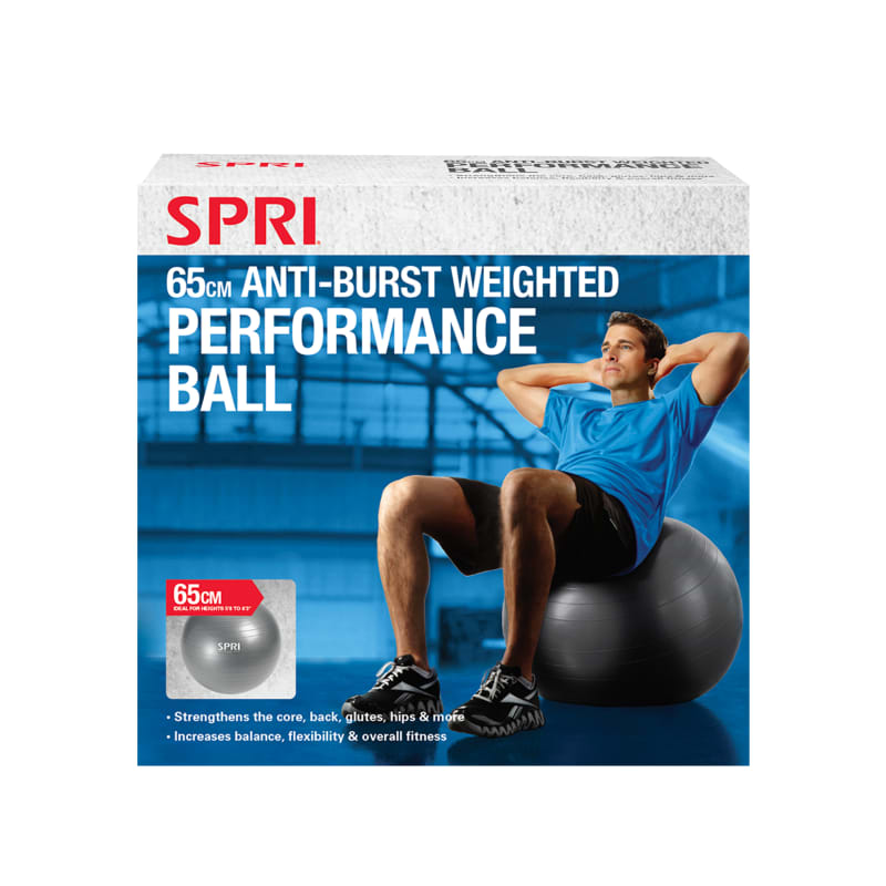 65cm Anti Burst Weighted Performance Ball by SPRI at Fleet Farm