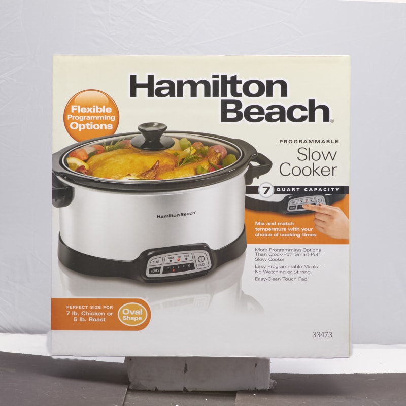 6 qt Stainless Steel Set & Forget Programmable Slow Cooker w/Spoon/Lid by  Hamilton Beach at Fleet Farm