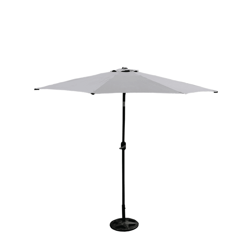 fleetfarm patio table umbrellas 10Ft Umbrella, Outdoor Umbrella With Push Button Tilt And Crank, Uv Protection Waterproof Market Sun Umbrella With 8 Sturdy Ribs For which is high 9 ft Gray Aluminum Umbrella