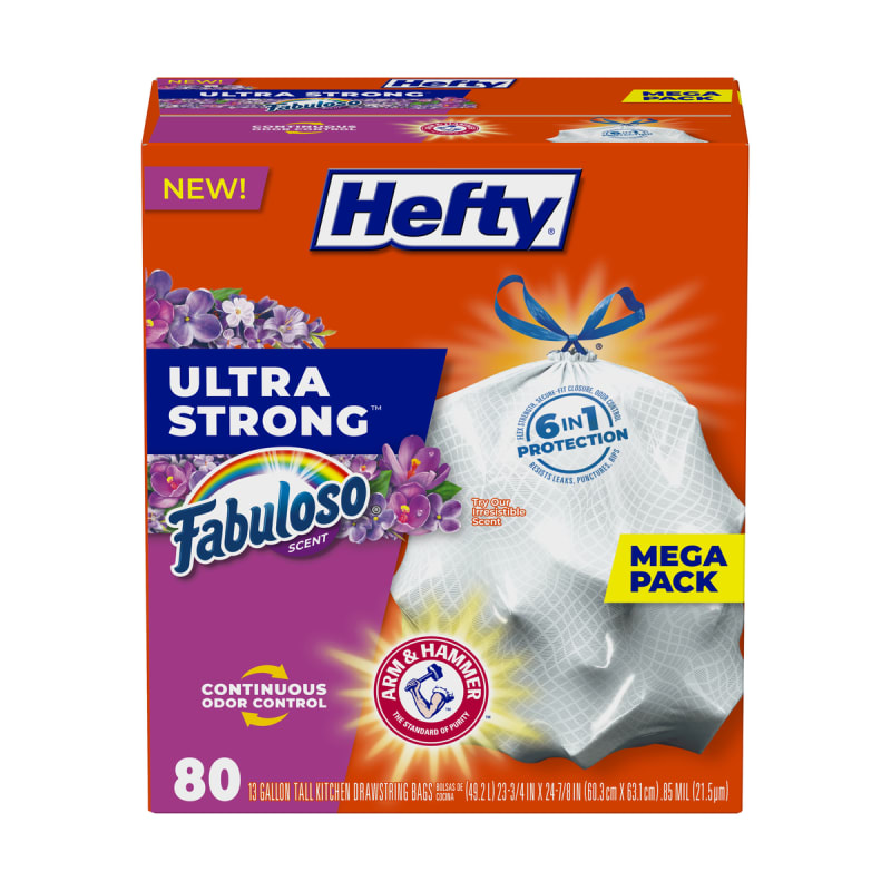 Hefty Ultra Strong Tall Kitchen Drawstring Trash Bags - 80 count