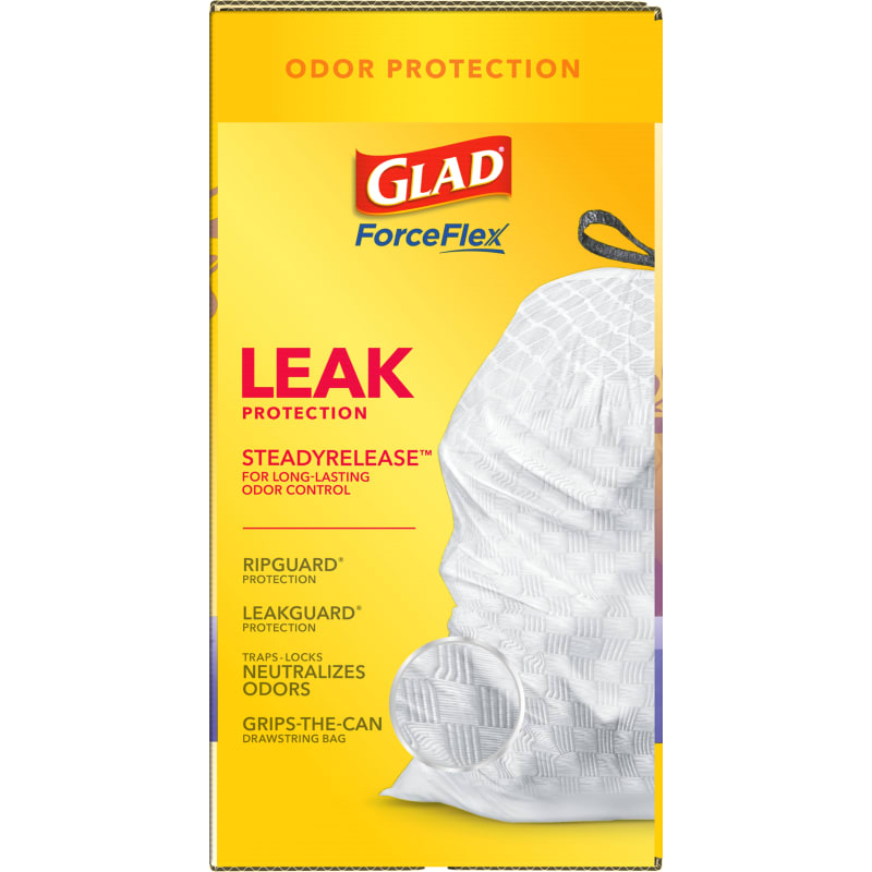 Glad ForceFlex 13 Gallon Tall Kitchen Drawstring Trash Bags, Lavender, 110  Ct