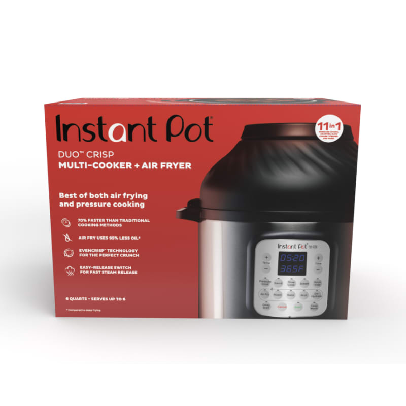 Instant Pot 6qt Duo Crisp 11-in-1 Electric Pressure Cooker with