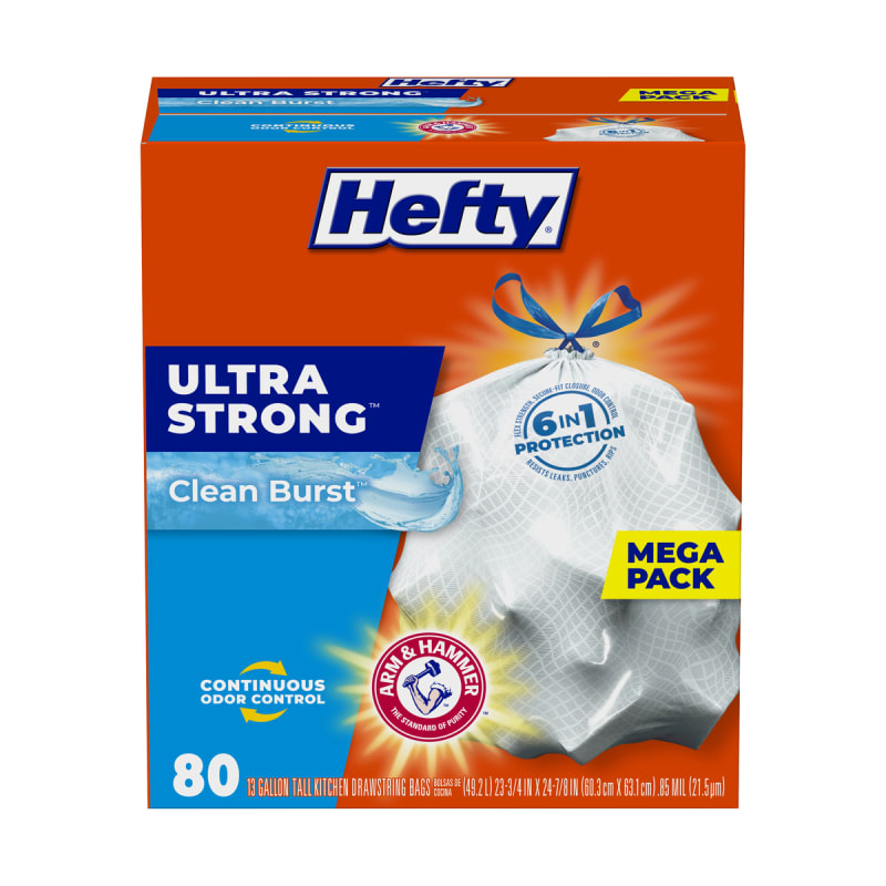 Hefty Ultra Strong 13 Gal. Clean Burst Tall Kitchen Trash Bags