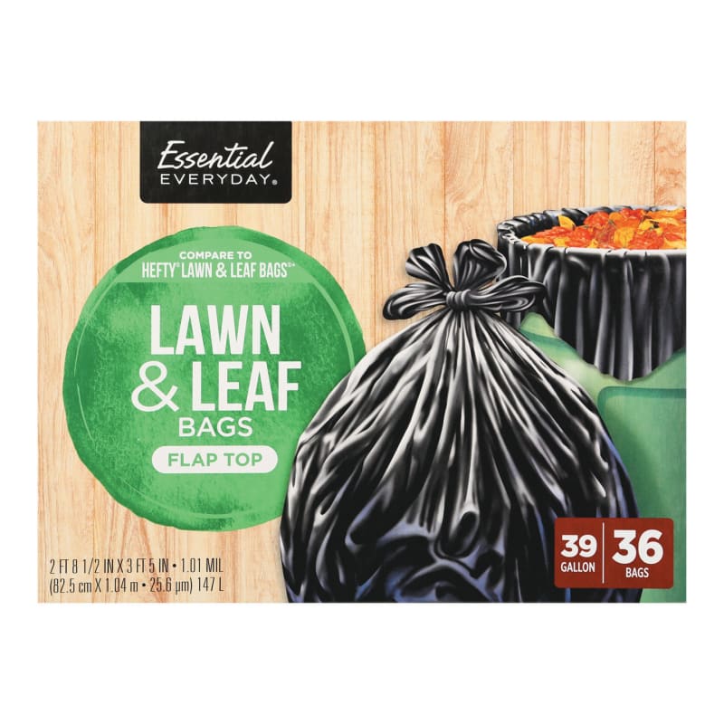 39 Gal Lawn & Leaf Flap Top Trash Bags - 36 ct by Essential