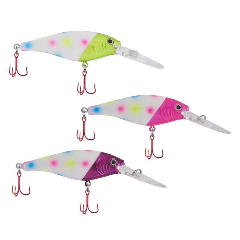 Berkley Hot Head Wonder Glow Flicker Shad Pro-Pack Crankbait - 3 Pack | Size: 5 cm | by Fleet Farm