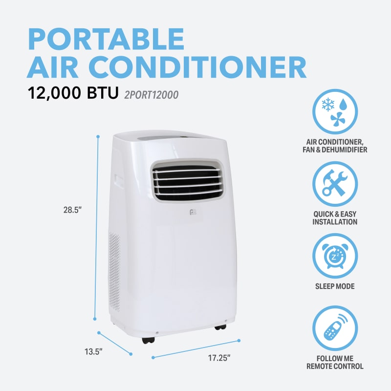 Portable Air Conditioner With Follow Me Remote Control