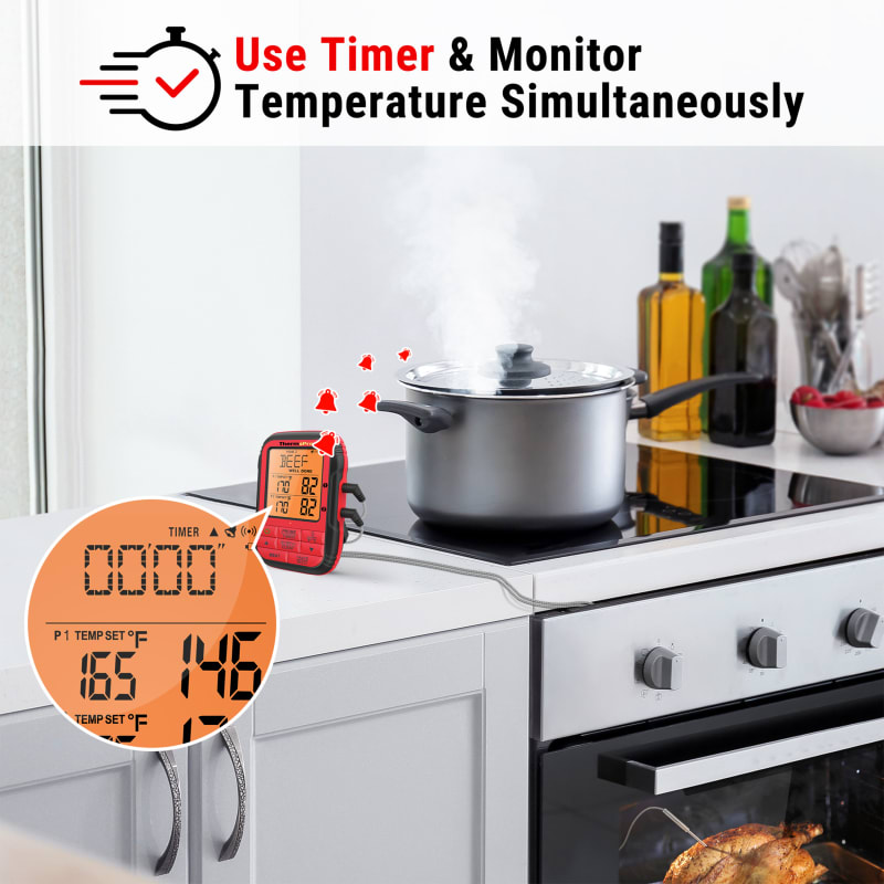 ThermoPro Wireless Meat Thermometer Digital Grill Smoker BBQ