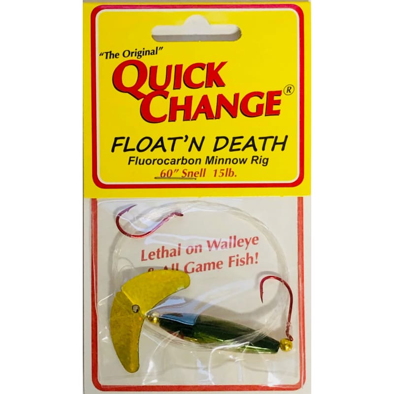 Gold Shiner 2-Hook Float'n Death Wing Blade Minnow Rig