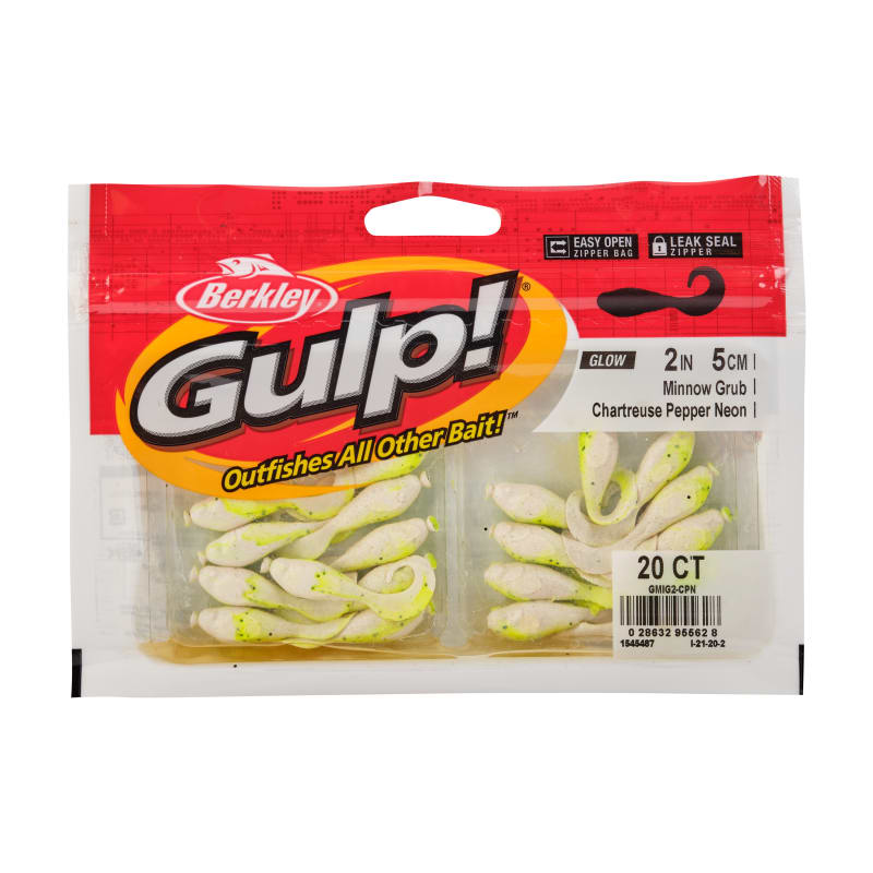 Berkley Gulp! Minnow Grub - 4in - Chartreuse Pepper Neon