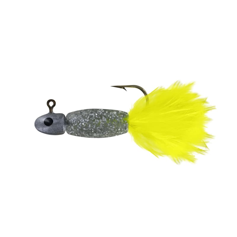 Silver Glitter Chartreuse Tail Lindner Panfish Special Jig by Big