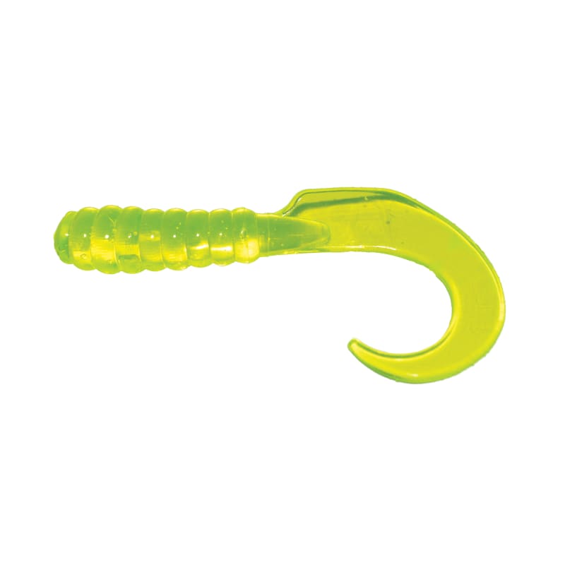 Chartreuse Curl Tail Grub by Big Bite Baits at Fleet Farm