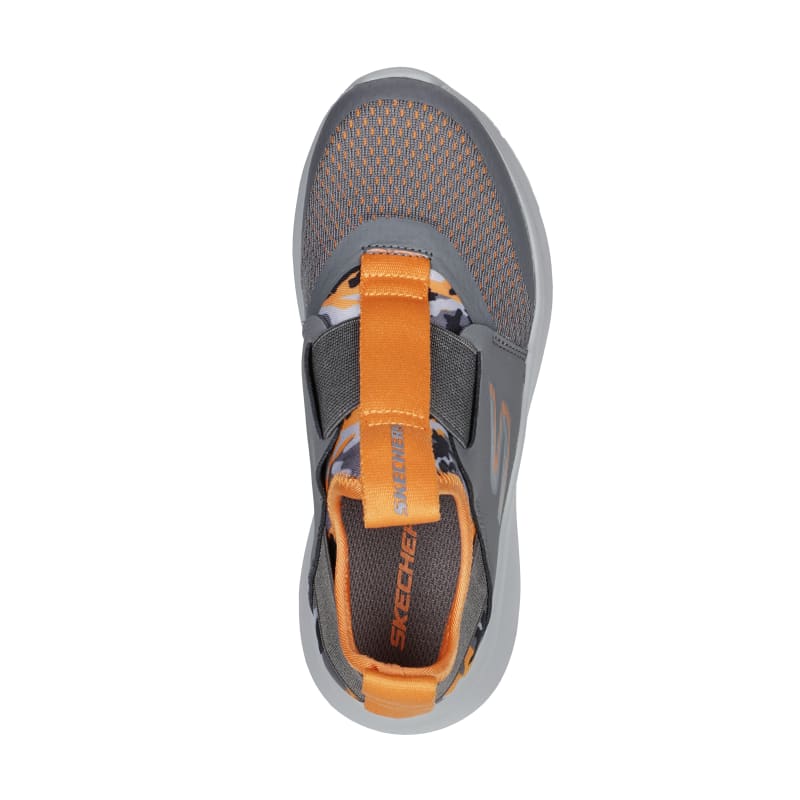 Boys Orange Grey Skech Fast Slip On Shoes