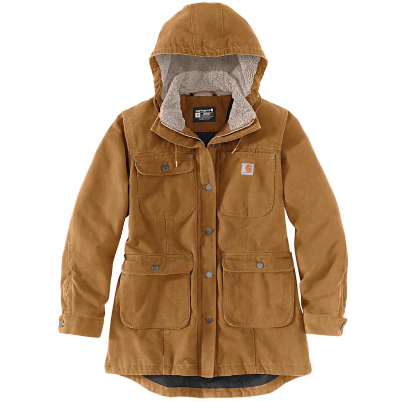 Women s Carhartt Brown Loose Fit Washed Duck Coat by Carhartt at Fleet Farm
