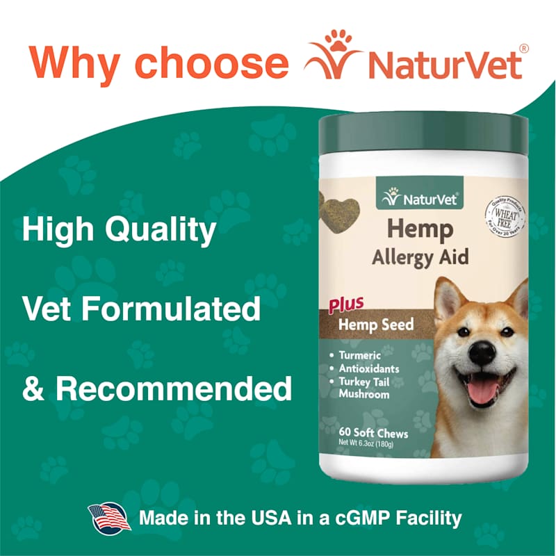 Hemp Allergy Aid for Dogs Healthy Skin Respiratory Health Soft