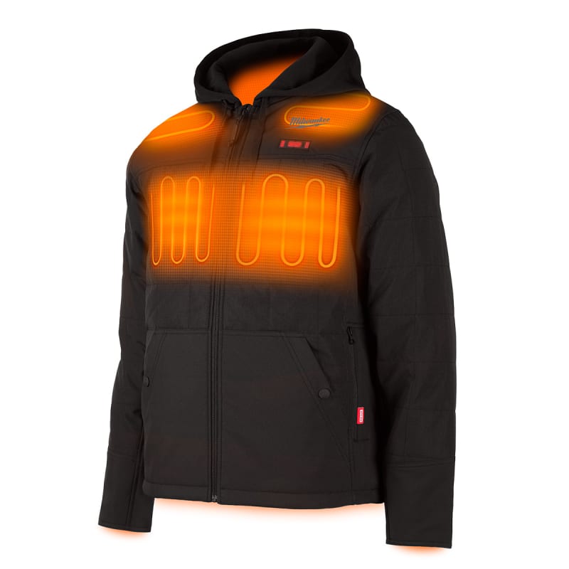 Black M12 Men s Heated AXIS Hooded Jacket by Milwaukee at Fleet Farm