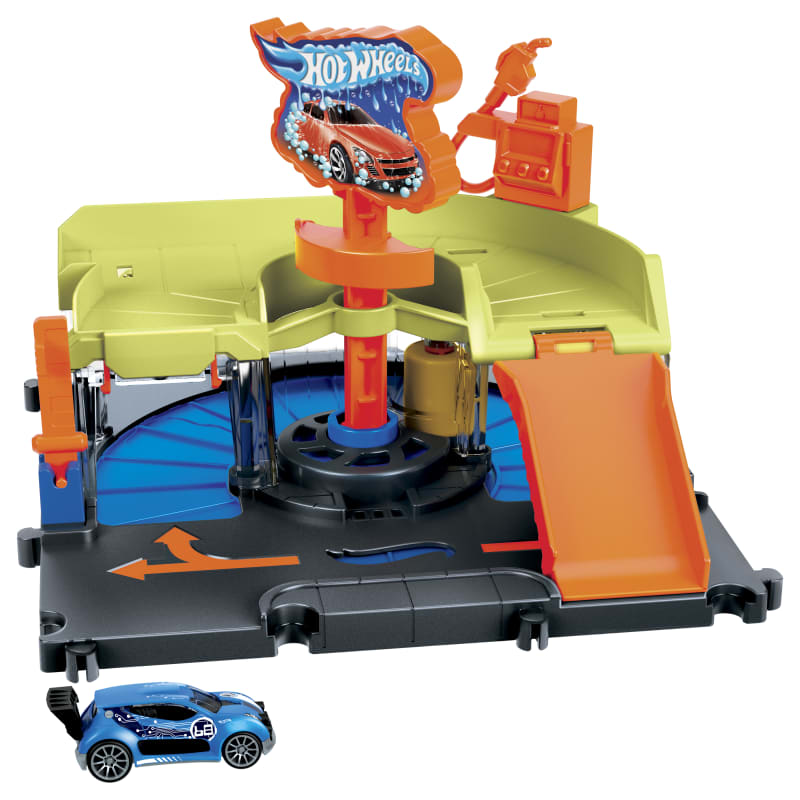 Hot Wheels Downtown Ice Cream Swirl Playset City Track With Car