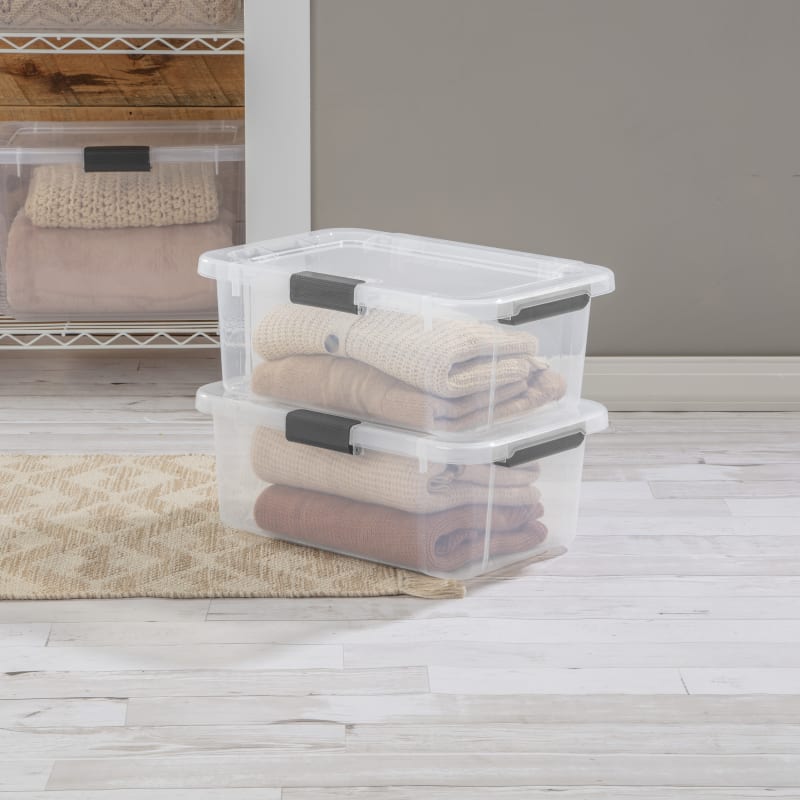 20 qt Clear Hinged Lid Storage Box by Sterilite at Fleet Farm