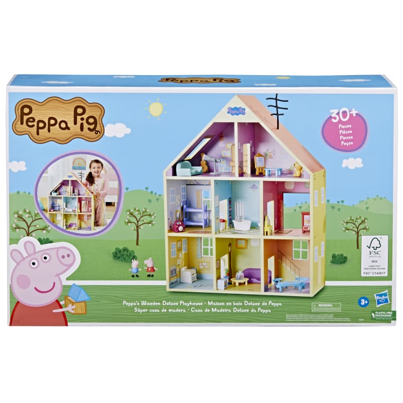 Family Deluxe Wooden Playhouse : : Toys