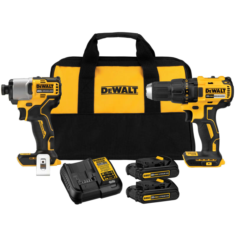 20V MAX Brushless Cordless Drill Driver Impact Driver 2 Tool