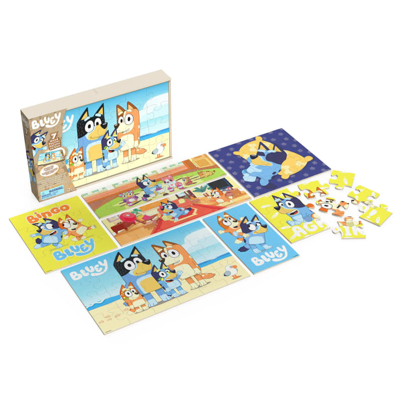 bluey games bluey premier 48 pc puzzle set for kids - bluey party