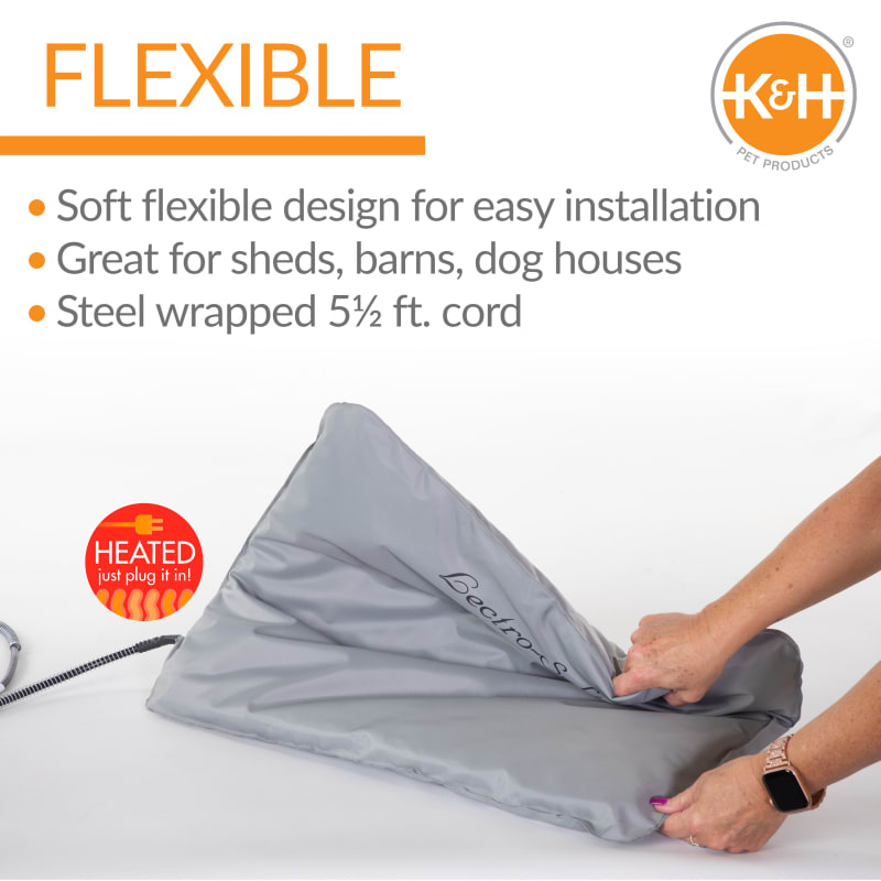 Lectro Soft Gray Outdoor Heated Pet Bed by K H Pet Products at
