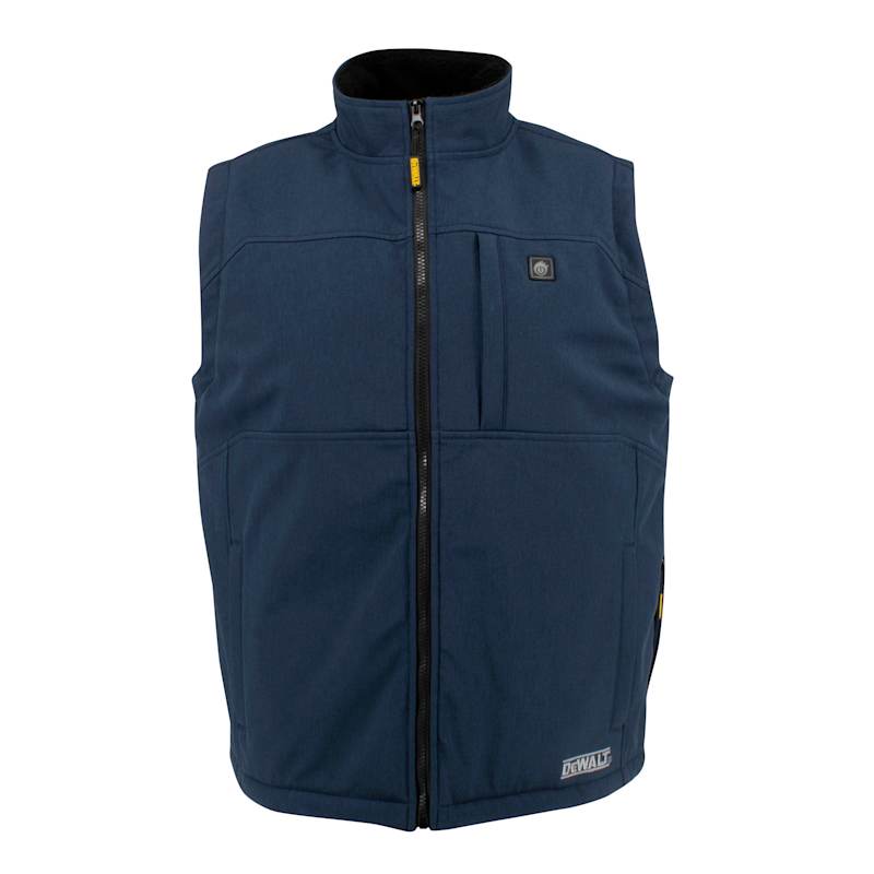 Men s Navy Heated Soft Shell Vest w Sherpa Lining