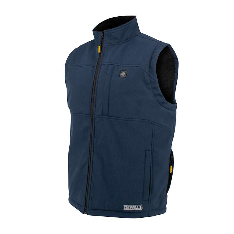 Men s Navy Heated Soft Shell Vest w Sherpa Lining