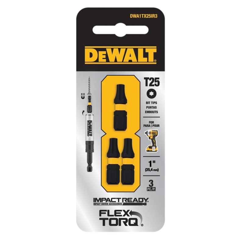 DeWalt FlexTorq Torx T25 X 1 in. L Impact Driver Bit Set Steel 3