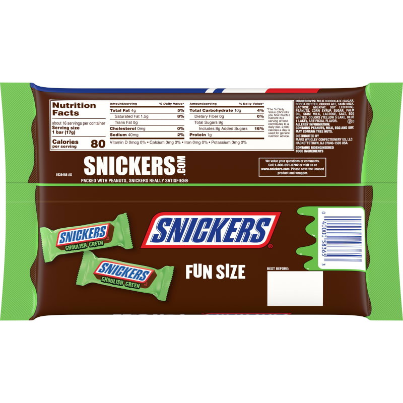 Calories in Snickers Snickers Bar (Fun Size) and Nutrition Facts