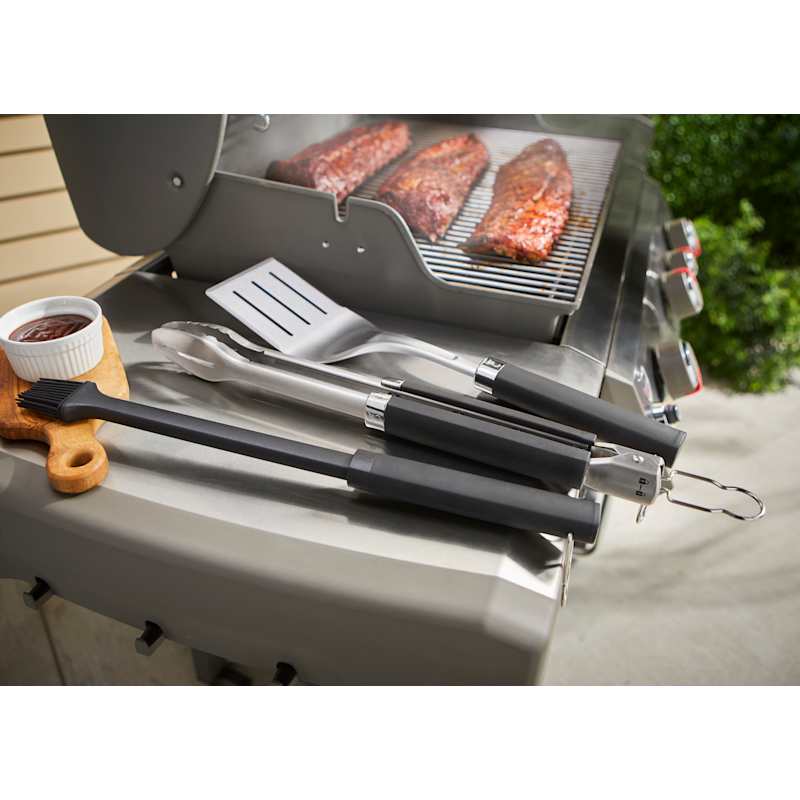 Weber Precision Tongs & Spatula Grilling Tool Set, Stainless Steel