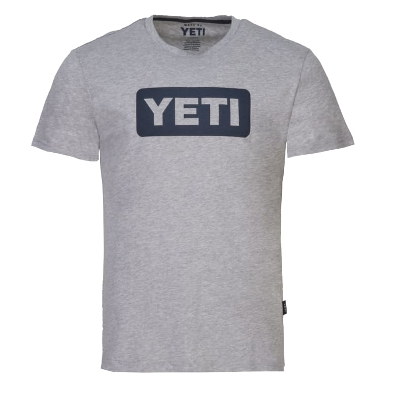 Yeti Premium Logo Badge Short Sleeve T-Shirt - Gray/Navy