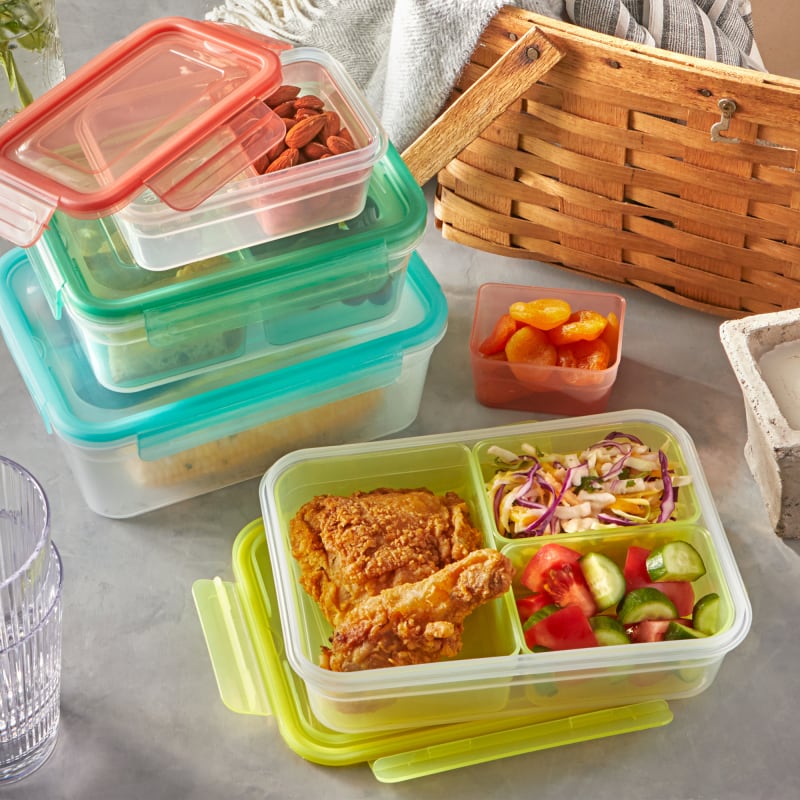 Snapware Meal Prep Divided 5.9-cup Rectangle Storage Container, 3-Section