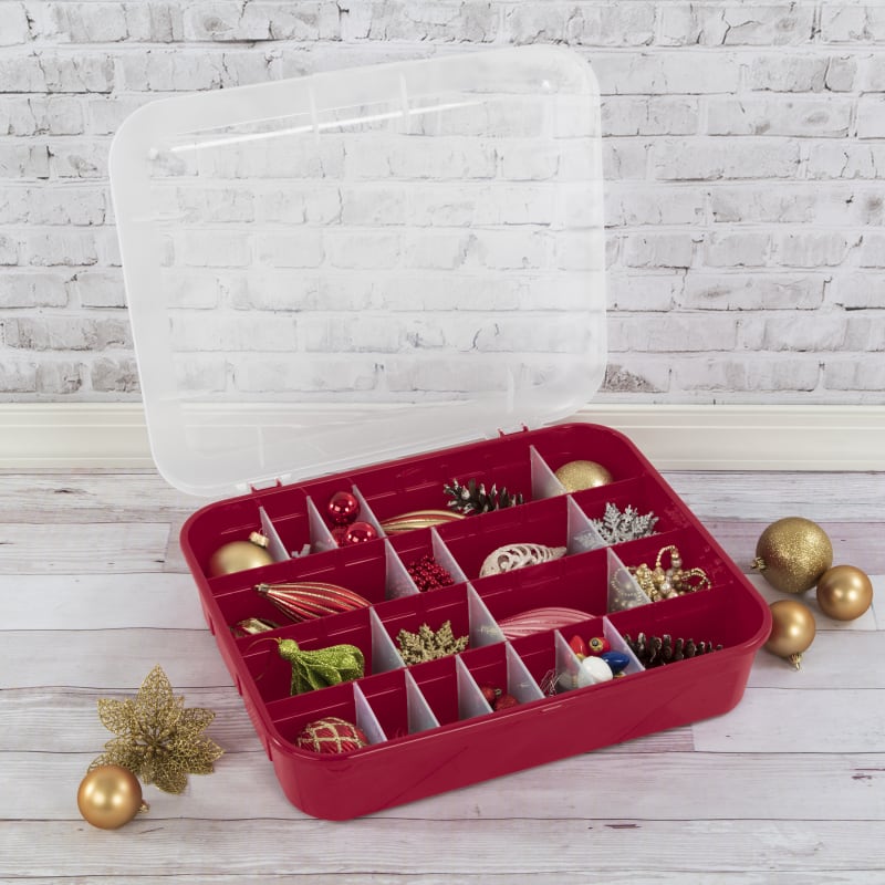 Stack & Carry Red 2 Layer Ornament Box by Sterilite at Fleet Farm