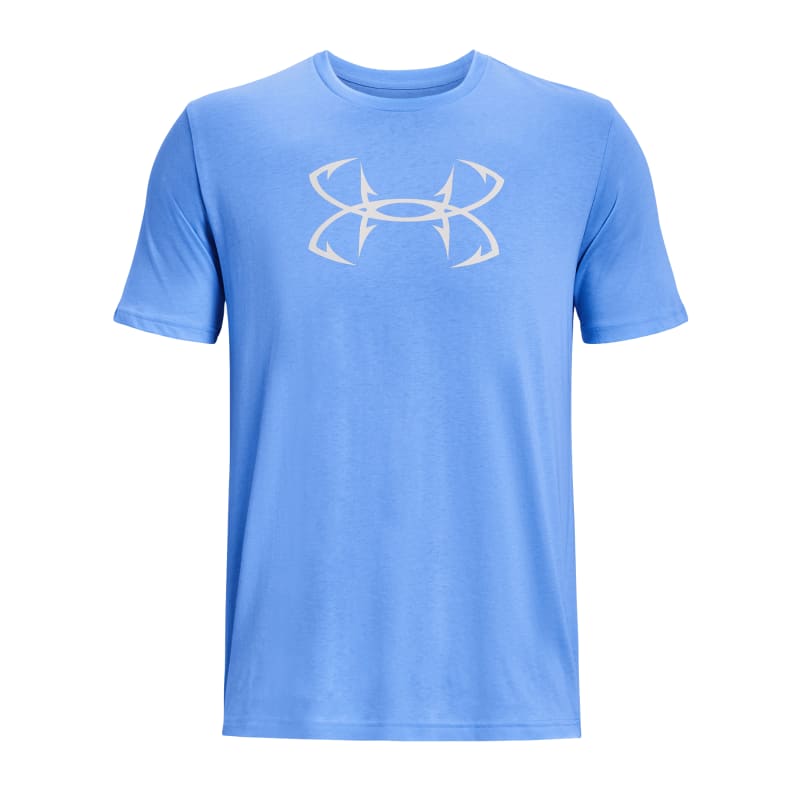 Men's Carolina Blue/Halo Gray Fish Hook Logo Short Sleeve Shirt by
