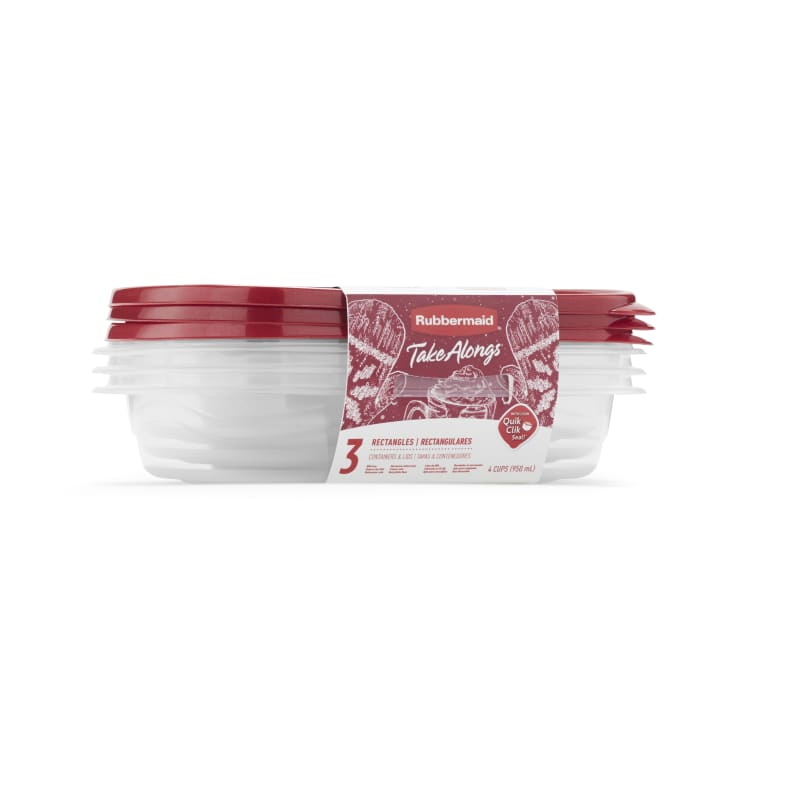 Rubbermaid TakeAlongs Rhubarb 1 Gallon Rectangle 2-Container