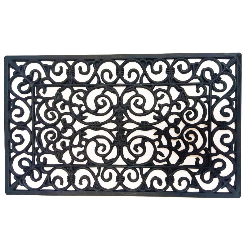  Wrought Iron Rubber Door Mat, Ironworks - 18 Inch